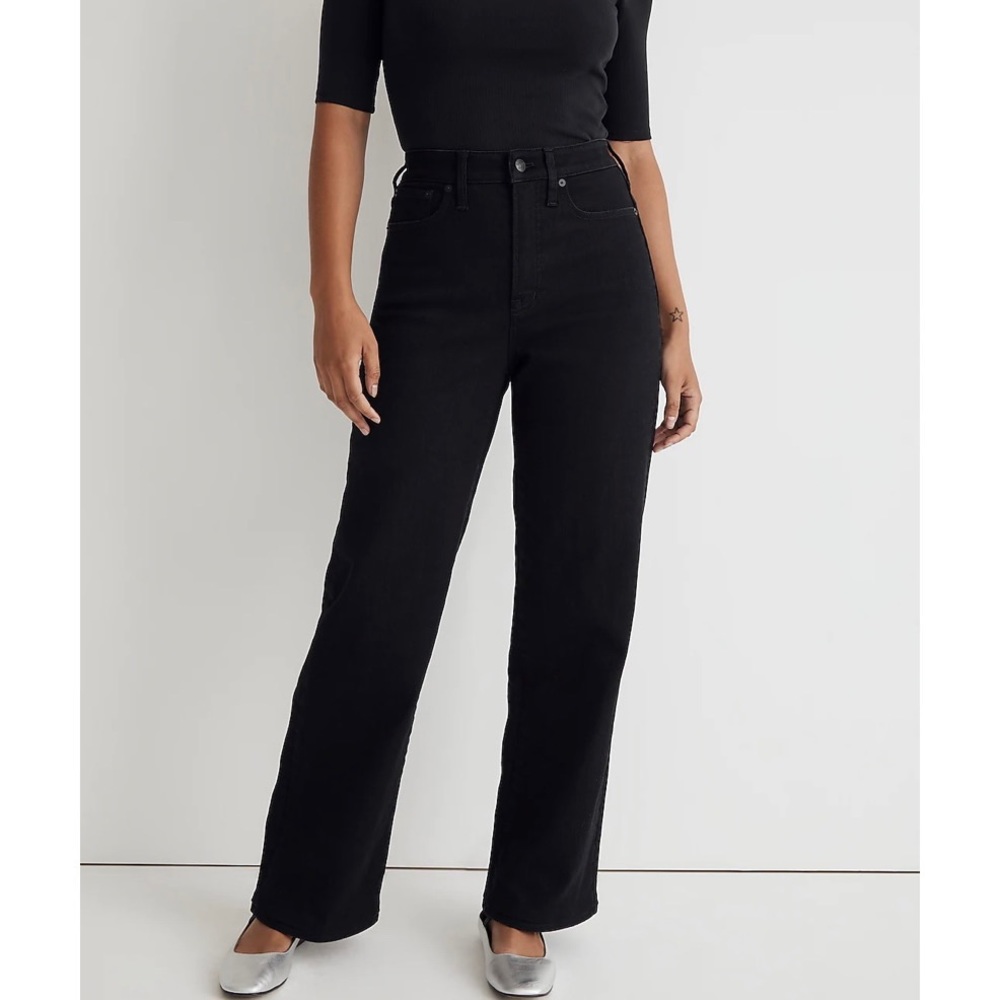 NWT Madewell The Tall Curvy Perfect Vintage Wide-Leg Jean Black Rinse Wash